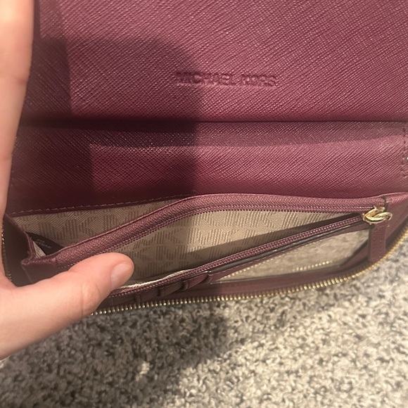 Michael Kors Burgundy Wristlet with Gold Accents - Picture 5 of 8